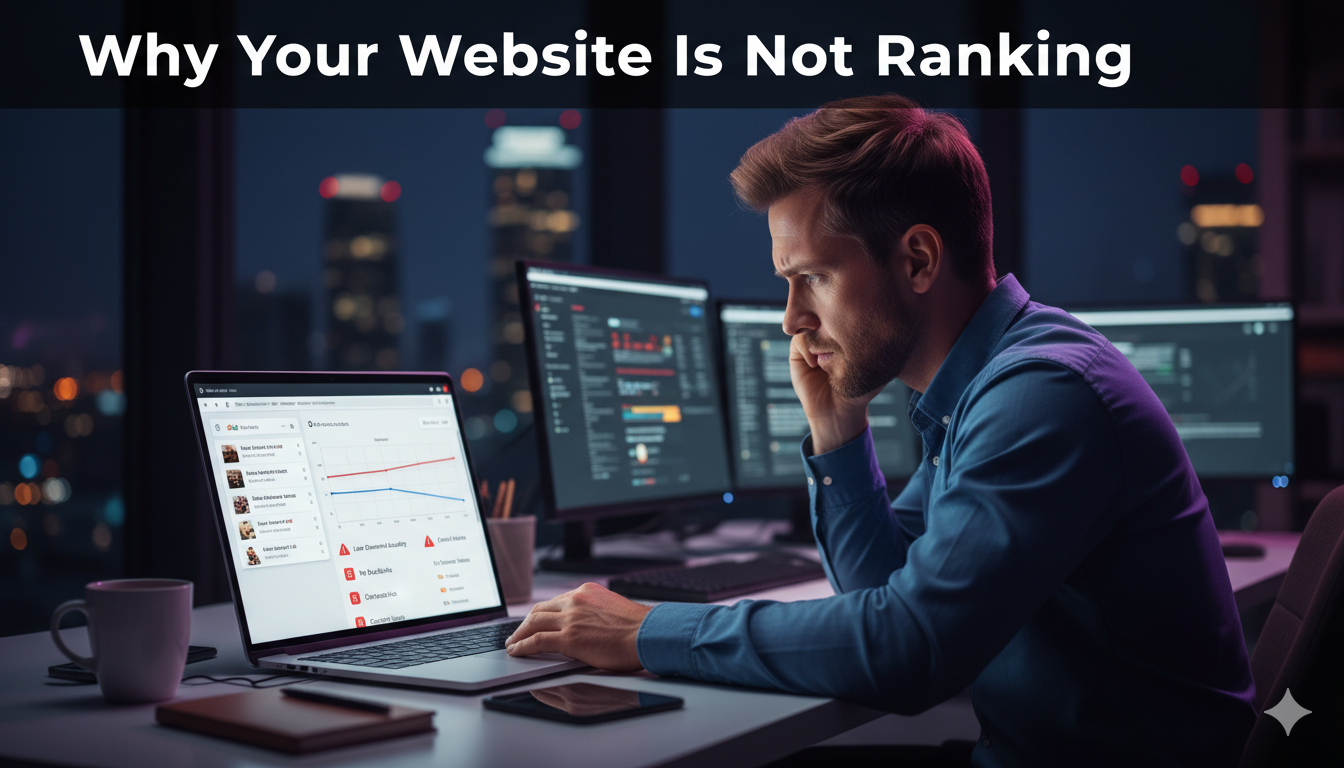 Website not ranking on Google with low traffic and poor SEO performance